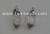 NGP6218 12*28mm - 15*30mm faceted bullet white crystal pendants