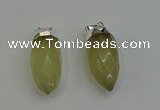 NGP6222 12*28mm - 15*30mm faceted bullet lemon quartz pendants