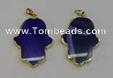 NGP6259 22*40mm - 25*45mm hamsahand agate gemstone pendants