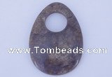 NGP626 5pcs 45*62mm flat teardrop purple agate gemstone pendants