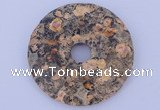 NGP629 5pcs 5*34mm red leopard skin gemstone donut pendants