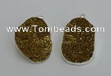 NGP6370 35*40mm - 30*45mm freeform plated druzy agate pendants