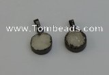 NGP6392 15mm - 16mm coin druzy agate gemstone pendants