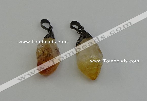 NGP6418 12*28mm - 15*30mm nuggets citrine gemstone pendants