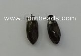 NGP6435 12*24mm - 15*30mm faceted bullet smoky quartz pendants