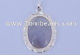 NGP646 5pcs 16*36mm oval purple agate with brass gemstone pendants