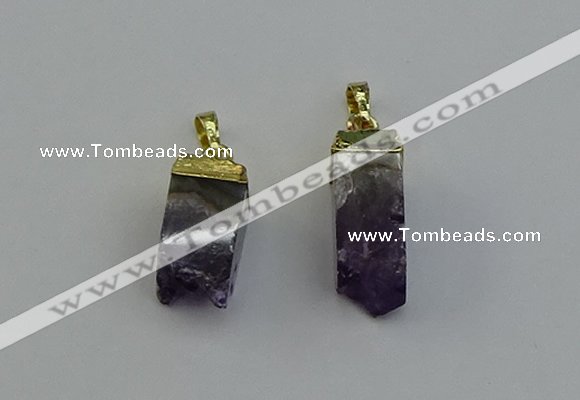 NGP6557 10*20mm - 11*30mm sticks druzy amethyst pendants