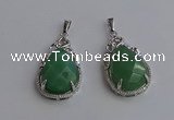 NGP6616 22*30mm faceted teardrop green aventurine gemstone pendants