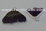 NGP6677 22*30mm - 25*35mm freeform druzy amethyst pendants