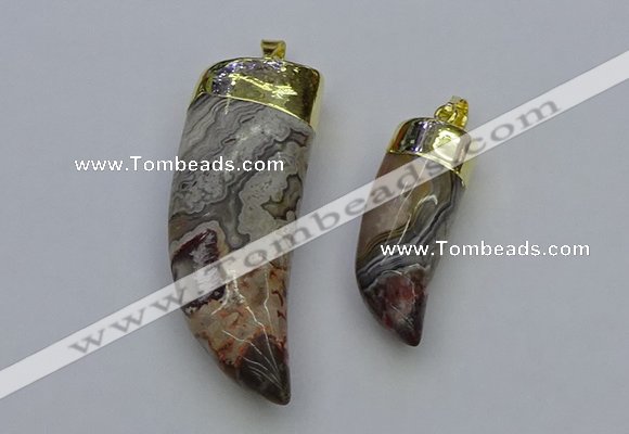 NGP6703 15*35mm - 20*50mm horn agate gemstone pendants