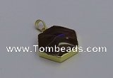 NGP6808 24*25mm hexagon smoky quartz pendants wholesale