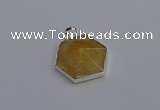 NGP6823 24*25mm hexagon citrine gemstone pendants wholesale