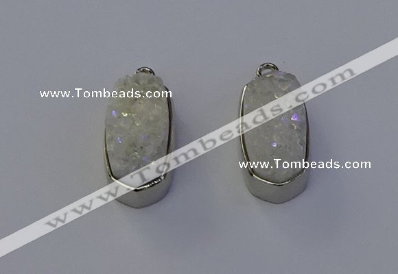 NGP6895 10*22mm - 12*25mm freeform plated druzy quartz pendants