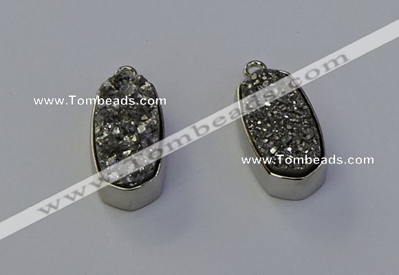 NGP6896 10*22mm - 12*25mm freeform plated druzy quartz pendants