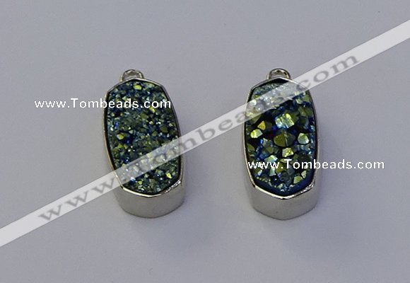 NGP6898 10*22mm - 12*25mm freeform plated druzy quartz pendants