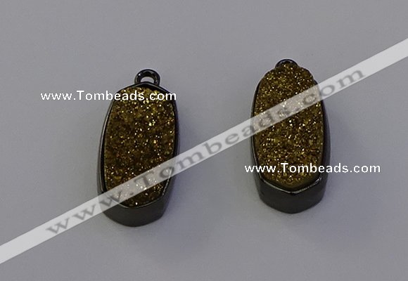 NGP6919 10*22mm - 12*25mm freeform plated druzy quartz pendants
