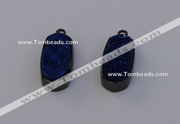 NGP6922 10*22mm - 12*25mm freeform plated druzy quartz pendants