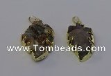 NGP6945 22*35mm - 30*45mm leaf druzy agate pendants wholesale