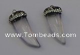 NGP6972 12*40mm - 15*45mm horn white crystal pendants wholesale