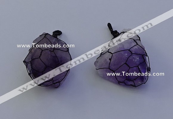 NGP7148 20*40mm - 30*45mm faceted nuggets amethyst pendants