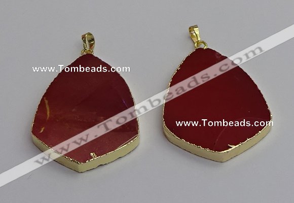 NGP7248 38*50mm flat teardrop mookaite gemstone pendants