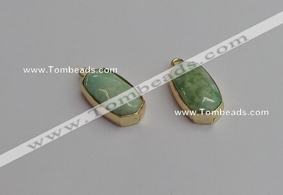 NGP7266 13*25mm faceted freeform amazonite pendants wholesale