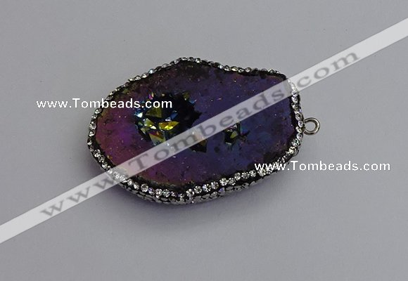 NGP7287 25*35mm - 35*40mm freeform plated druzy agate pendants