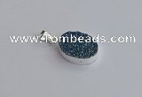 NGP7507 15*20mm oval plated druzy agate gemstone pendants