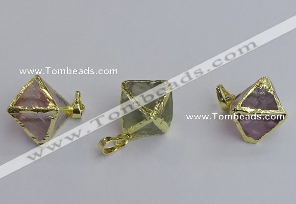 NGP7560 20*22mm mixed quartz gemstone pendants wholesale