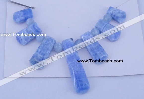 NGP77 Fashion blue lace agate gemstone pendants set jewelry wholesale