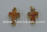 NGP8533 22*30mm - 25*35mm cross druzy agate pendants wholesale