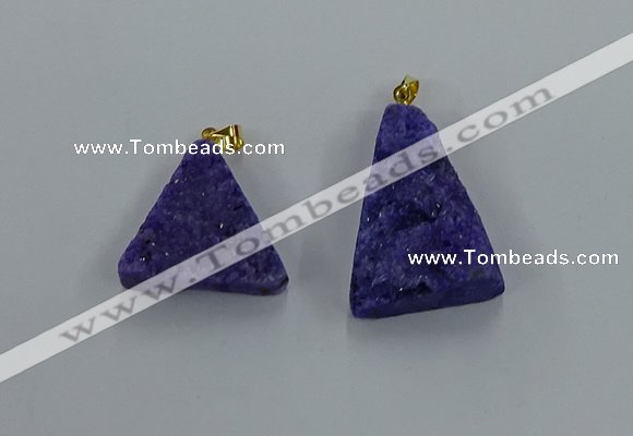 NGP8576 18*25mm - 25*40mm triangle druzy agate pendants wholesale
