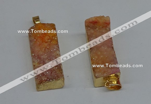 NGP8605 15*35mm - 16*40mm rectangle druzy agate pendants wholesale