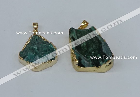 NGP8621 25*30mm - 28*40mm freeform druzy agate pendants wholesale