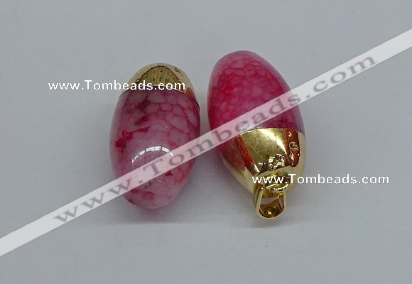 NGP8748 17*30mm rice agate gemstone pendants wholesale