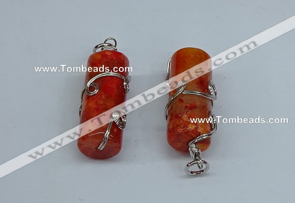 NGP8817 18*45mm tube agate gemstone pendants wholesale