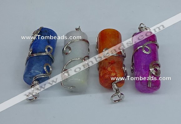 NGP8823 18*45mm tube agate gemstone pendants wholesale