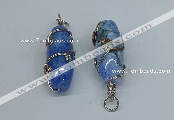 NGP8828 18*45mm rice agate gemstone pendants wholesale