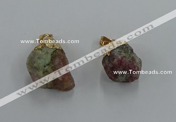 NGP8866 20*25mm - 30*40mm nuggets tourmaline gemstone pendants