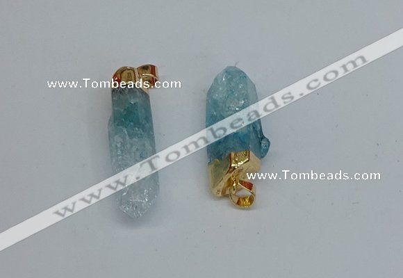 NGP8892 10*35mm - 20*45mm sticks crackle quartz pendants