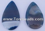 NGP925 5PCS 35*55mm flat teardrop agate druzy geode gemstone pendants