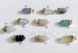 NGP9730 8*16mm sticks-shaped  mixed gemstone pendants wholesale