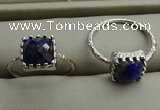 NGR1068 8*8mm square lapis lazuli gemstone rings wholesale