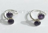 NGR1086 8mm faceted coin amethyst gemstone rings wholesale
