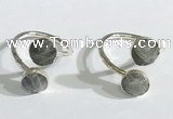 NGR1087 8mm faceted coin  labradorite gemstone rings wholesale