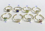 NGR1113 8mm square  mixed gemstone rings wholesale