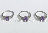 NGR1146 6*8mm faceted oval amethyst gemstone rings wholesale