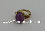 NGR2082 10*15mm faceted oval amethyst gemstone rings wholesale