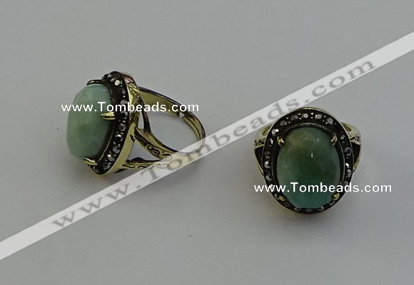 NGR2108 10*15mm faceted oval amazonite gemstone rings wholesale
