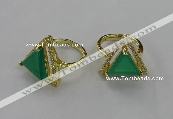 NGR275 14*14mm triangle agate gemstone rings wholesale